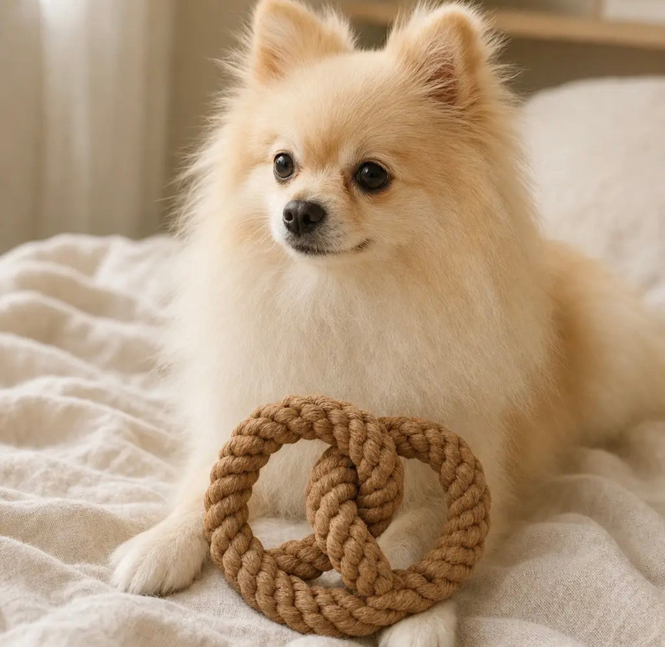 Handcrafted Pretzel Pet Toy | Sustainable | Chew Toy
