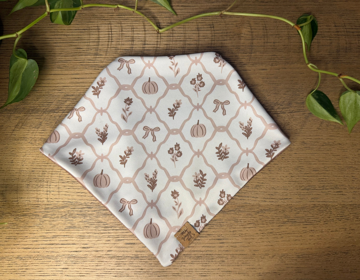 Pumpkin Bows & Polka Dots Bandana